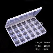 24 Compartent Clear Organiser Storage Plastic Box Loom Bands Nail Art Craft Case
