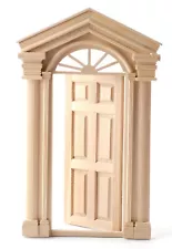 Elaborate Wooden Top Light External Front Door Tumdee 1:12 Scale Dolls House 081