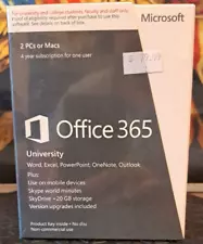 New Sealed Microsoft Office 365 University 4 Yr Subscription Academic for PC Mac