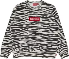 New - Supreme Box Logo Crewneck Sweater FW22 Zebra Size - Large