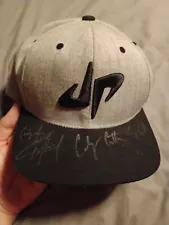 Dude Perfect Cap Autographed Hat Grey/Black Pre-owned Light Stain