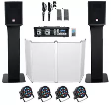 DJ Package w/10" Speakers+Bluetooth Mixer+Mics+Tripod+Totem Stands+Facade+Lights