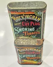 1254B - Pair of Antique 1910s Buckingham Tobacco Tins - Regular and Sample Tins!