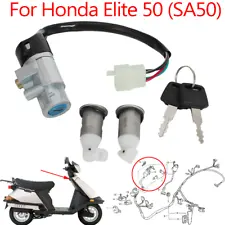 For Honda Elite 50 SA50 S SR LX 1988-2001 Ignition Switch & 2 Keys Harness Kit