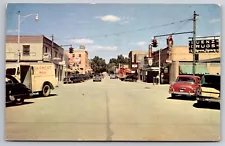 Ogallala Street Scene Nebraska Old Cars Fairmont Milk Truck 1956 Postcard