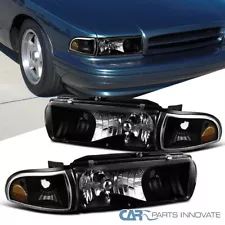 Fits 1991-1996 Chevy Caprice 94-96 Impala Black Headlights+Corner Signal Lamps (For: 1995 Chevrolet Caprice)