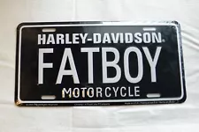 Harley Davidson FATBOY License Plate Metal Enamel Embossed Car Auto Tag 6X12