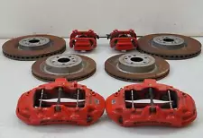 12-15 MERCEDES ML63 AMG W166 SET OF 4 BRAKE CALIPERS W/ ROTORS RED (For: 2014 G63 AMG)