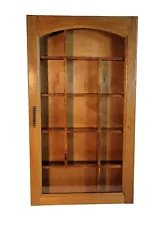 Vintage 5 Shelf Wood with Two Glass Doors Wall Hanging Display Curio Cabinet