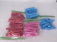 Goody Perm Rods Swing Arm Curlers Pink Blue Lot of Mixed Sizes Vintage