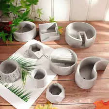 Silicone Flower Pot Molds Concrete Planter Holder Garden Cement DIY Craft Supply