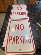 2 Lot Vintage Aluminum "NO PARKING”Sign 18" x 12"