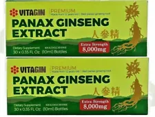 Red PANAX Ginseng Extract Premium of 12 years old Roots 8000 Mg 2 Box 60 Bottles