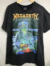 MEGADETH Y2K Rust In Peace Graphic Acid Wash Tee Adult Size M MEDIUM S/S