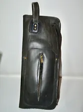 VTG Rock 70s/80s Black Leather Drum Stick Zippered Holder Case Bag Vic Firth