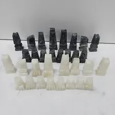 Vintage marble chess pieces