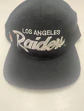 Los Angeles Raiders Snapback Hat Cap NFL VTG Sports Specialties Black Some Stain