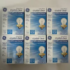 GE 60-WATT Light Bulbs Crystal Clear 750 Lumens Dimmable Classic 12 Bulbs 6 Pack