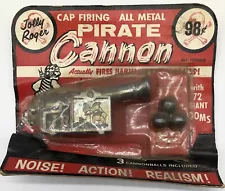 NOS Callen Manufacturing Jolly Roger Cap Firing Metal Pirate Cannon Toy (212)