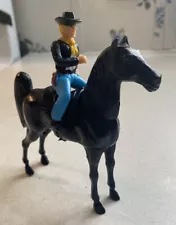 Vintage Black Saddlebred Horse W/Saddle & Rider