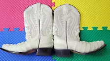 Reynaga Western White Alligator Skin Leather Boots Womens 7.5 Mexico