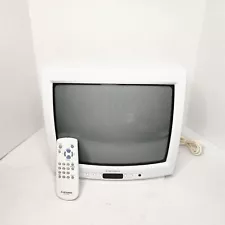 Mitsubishi CS-13104 CRT Gaming TV White Vintage 13" Oct 1997 W/ Remote TESTED