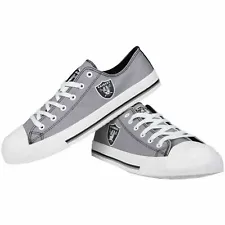 *NEW* Oakland Raiders NFL Men's Low Top Big Logo Canvas Shoes Size-8