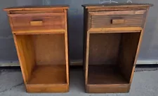 Set of 2 Nightstands **PAIR** Basic Simple Pine w/drawers 24"x14"x12" Vintage