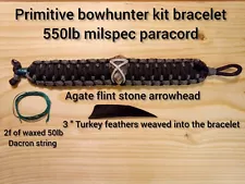 Primitive Bowhunter Kit Paracord Bracelet For Making Survival Bow And Arrow