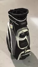 AdamsGolf Idea A12 0S Golf Cart Bag Black White 14-way Divided Top Single Strap