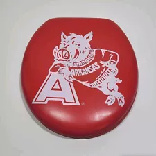 Vintage Arkansas Razorback Hogs 2 Piece Toilet Padded Seat Running Hog 1980s 90s