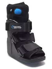 United Ortho USA14115 Short Air Cam Walker Fracture Boot, Medium, Black