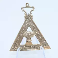 Antique 1800s Freemason Knights Templar Ornate Wheat Triangle Medal