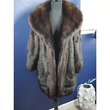 Gorgeous Dark Directional Pelt Russian Sable Fur Stroller Coat Jacket