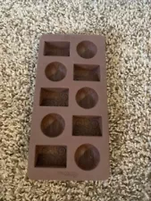 Wilton Silicone Chocolate Candy Mold Brown Circle Rectangle