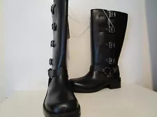 Wild Fable Womens Rebel Tall Moto Riding Side Zip Boots Memory Foam Black Size 8