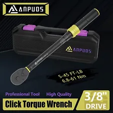 3/8" Drive Click Torque Wrench 5-45Ft.lbs Small Bike Adjustable Wrenches