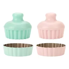 Tart Molds with Tamper Pusher Nonstick Flower Reusable Cupcake Moulds