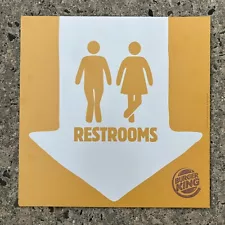 Burger King Restroom Bathroom Sign