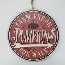 Small "Farm Fresh Pumpkins For Sale" Sign with Hang String 5.5'' Fall Decor