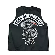 Sons Of Anarchy Kids Youth Black Genuine Faux Leather Vest Size 8