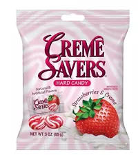 Creme Savers Strawberries and Creme Hard Candy 3oz Bag