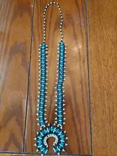 Seed Bead Squash Blossom like Necklace with Naja from NM