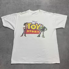 Vintage Disney Toy Story T-Shirt Adult Large Movie Promo Graphic White 90s