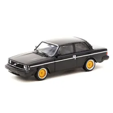 Tarmac Works 1/64 Volvo 242 Custom Black Diecast Scale Model Car