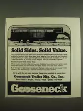 1985 Gooseneck Solid Side Trailer Ad - Solid Sides. Solid Value.