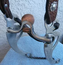 Custom Copper Spoon Port Loose Jaw Horse Bit with Basket Stamp Headstall