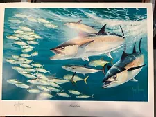 Smokin’ 28"x24.5" Guy Harvey signed limited edition print 238/950