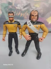 1994 VINTAGE Star Trek TNG LT. GEORDI LA FORGE & Worf Playmates w/ Visor!