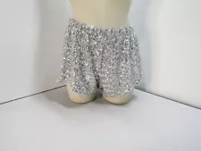 Oseree Womens Sequin Pailettes Short Shorts Size M Silver PQS216